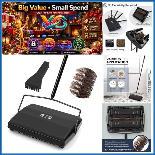 Manual carpet sweeper with - carpet,