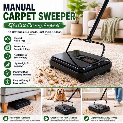Carpet sweeper manual cleaner - carpet,
